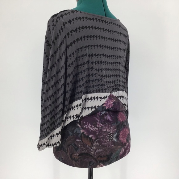 Smash Pattern Blocked Dolman Sleeve Blouse, Medium - Picture 9 of 16